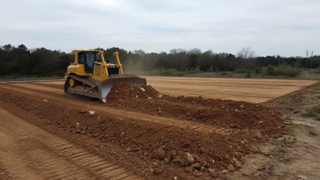 A pad being graded