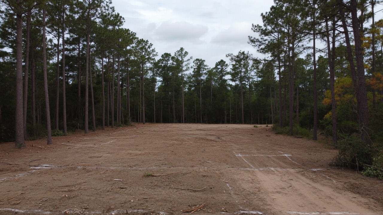 Bare ground after the stumps and debris are gone