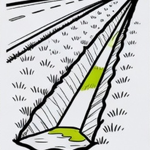 The ditch walked at the drive