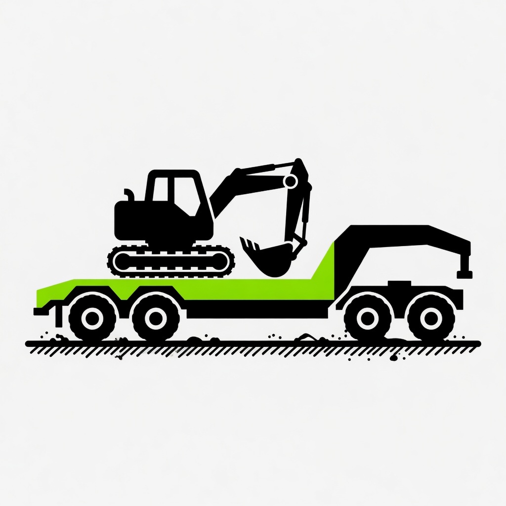 A machine hauled in on a trailer